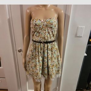 SANS SOUCI CORSET ROCKABILLY DRESS floral print Size S with petticoat/belt